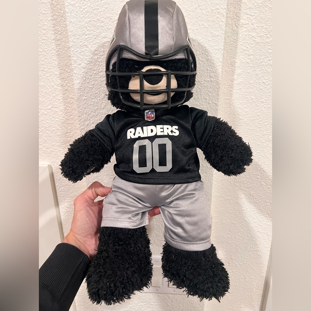 Raiders Plush Bear - Black and Silver